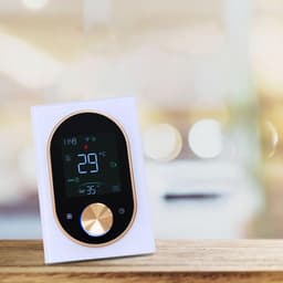 Slimme thermostaat - Verwarmingsregelaar - Temperatuur regelen - Interactief VA-display - 130x88x38mm - Zwart — thumbnail 3