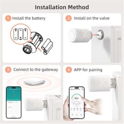 Radiator Actuator - Slimme Thermostaat - Temperatuur Regelen - App en Stem Bediening - 3 Stuks - Wit — thumbnail 3