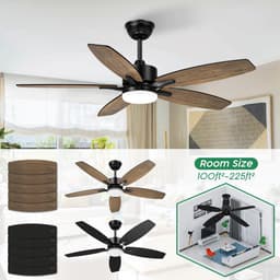 Plafondventilator met Verlichting – 106 cm – Stil – Dimbaar – 6 Snelheden – Afstandsbediening – Wit — thumbnail 5