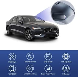 SnelShoppen - Dash Cam voor Volvo S60 V60 2019-2022 - 4K UHD Video, WiFi, G-Sensor, Nachtzicht, OEM-stijl Accessoires, Inclusief 64GB Kaart — thumbnail 3