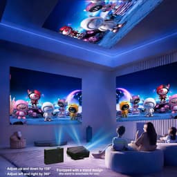 SnelShoppen - 4K Projector met Google TV, Native 1080p, 8K Ondersteuning, AI Beeldverbetering, Autofocus, Slimme Projector met Automatische Keystone-C — thumbnail 5