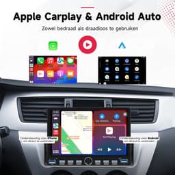 Boscer 1 Din Autoradio met 7 Inch Scherm - Draadloos Apple CarPlay & Android Auto - Bluetooth, Handsfree Bellen & FM Radio (RDS) - Achteruitrijcamera & Microfoon — thumbnail 2