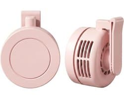 Mini Ventilator - Clip-On Ventilator - Handventilator - 3 Snelheidsinstellingen - Nekventilator - Oplaadbaar via USB - Portable Clip Fan - Stille Ventilator - Tafelventilator Waaier Handwaaier - Ideaal voor op reis, kamperen of reizen - Roze