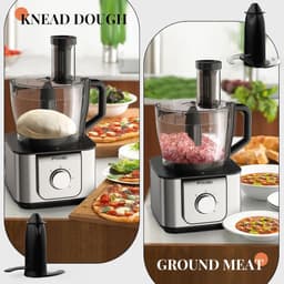 Keukenmachine - Keukenrobot - Maaltijdbereiding - 1100 Watt Kracht - 3.2 Liter Kom - Zilver — thumbnail 4