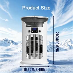 Luchtkoeler/ventilator, draagbare ventilator zonder bladen met waterreservoir van 880 ml, 3 snelheden, 180° groothoekluchtstroom en 7 LED-lampjes – stille bureauventilator (oranje) — thumbnail 3