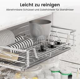 Keukenmachine - Deegmachine Mixer - Bakken en Koken - Krachtige 1300W Motor - 5 Liter Kom - Zwart — thumbnail 5