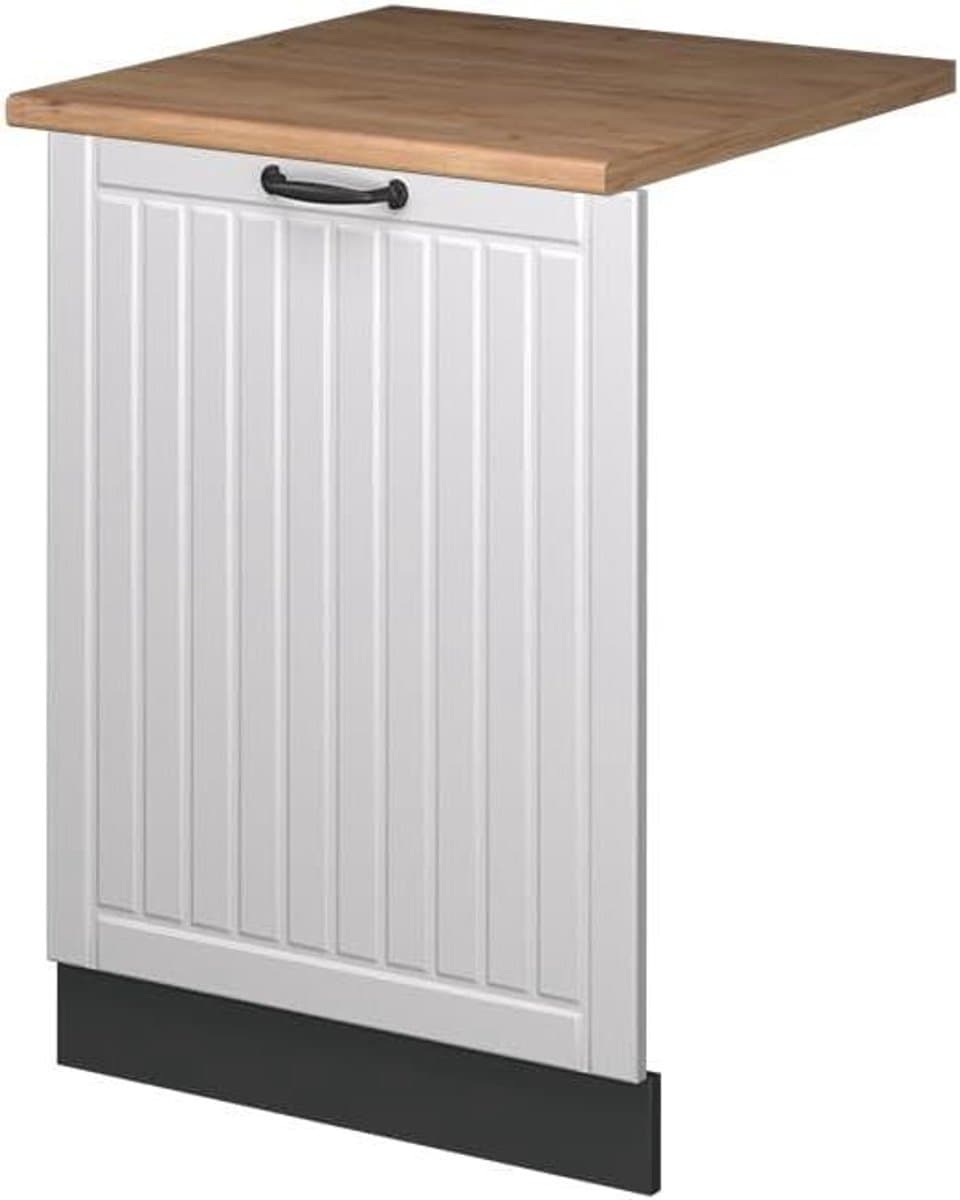 Vaatwasserpaneel - Frontpaneel Vaatwasser - Keuken Inrichten - Soft-close Scharnieren - 60 cm - Wit Landhuis — afbeelding 1
