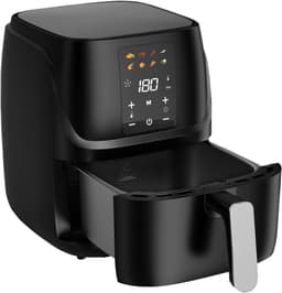 QIN® Mini airfryer - Airfryer - Airfryer klein - Zwart - ‎40cm x 33cm x 33cm — thumbnail 4