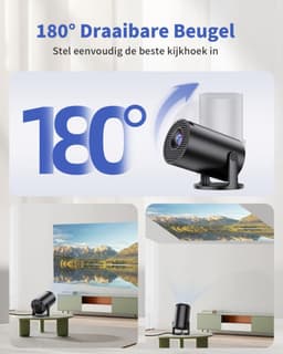 QIN® Draagbare beamer - Beamer - Projector - Mini Beamer - Zwart - 9cm x 9cm x 16cm — thumbnail 2