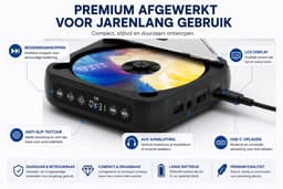Quavitec Draagbare CD Speler met Oordopjes - Bluetooth 5.3 - Portable Discman met Ingebouwde Speaker - CD / CD-R / CD-RW - MP3 Speler - 3.5 MM AUX - Walkman voor in de Auto — thumbnail 2