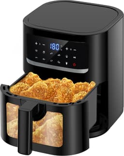 Airfryer Dubbel Compartiment - Olievrije Frituurpan - Gezond Koken - Slimme Finish Functie - 9 Liter Totaal - Zilver — thumbnail 3