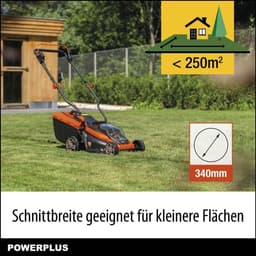 Accu Grasmaaier - Elektrische Maaier - Gazon Onderhoud - Borstelloze Motor - 340 mm Werkbreedte - Oranje — thumbnail 2