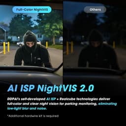 Dashcam voor auto - Zwart - 3 inch IPS Display - 4K Front en 1080P Achter Camera met GPS en Nachtzicht - Voor Personenauto's — thumbnail 4