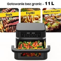 Airfryer – Heteluchtfriteuse – Digitale Friteuse – Gezond Koken – XXL 11L – 2950W Vermogen – Dual-Zone Met Verwijderbare Divider — thumbnail 1