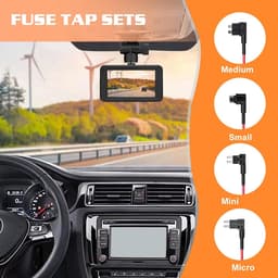 Dashcam hardwire kit, dashcam hardwire kit, 12 V-24 V naar 5 V/3 A USB-C-netaansluiting, dashcam hardwire-kit met meervoudige zekeringen voor GPS-voeding, radarwaarschuwingskits — thumbnail 3