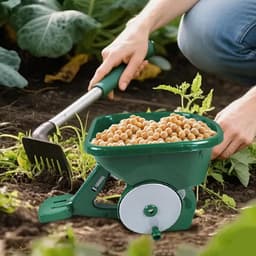 Grasstrooier - Tuingereedschap Meststrooier - Gazononderhoud - Gelijkmatige spreiding - 3L capaciteit - Groen — thumbnail 3