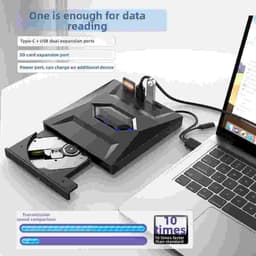 Externe Optische Drive - Brander Hub - Bestanden Overzetten - 7-in-1 Docking Station - 155 x 143 x 23 mm — thumbnail 3