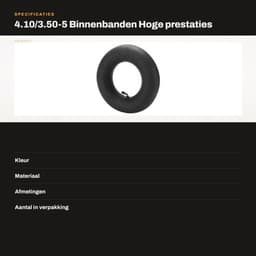Binnenband 4.10/3.50-5 - Hoge prestaties - Veilig rijden - Binnenband voor trolleys - Binnenband voor grasmaaiers - Duurzaam materiaal - Buitenband — thumbnail 5
