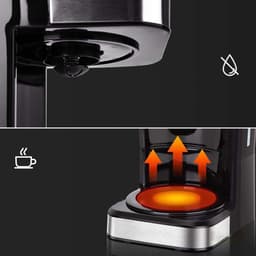Koffiemachine Van 1,5 Liter Met Timer Isolatiefunctie Anti-Druppelsysteem En Transparant Venster - 950W Snelzetten 2 Uur Warmhouden Automatische Uitschakeling - Voor Thuis Kantoor En Studentenkamers - Zwart En Zilver — thumbnail 5