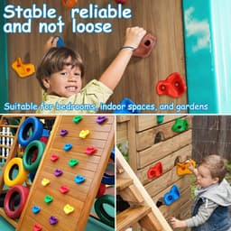Klimstopcontacten voor kinderen, 12 stuks klimgrepen, klimset voor kinderen, klimset voor binnen en buiten, met montagemateriaal — thumbnail 5