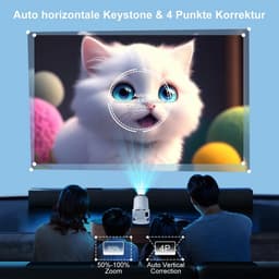 Mini Beamer - Draagbare Projector - 4K Ondersteuning - Wifi 6 en Bluetooth 5.4 - Voor Binnen en Buiten — thumbnail 3