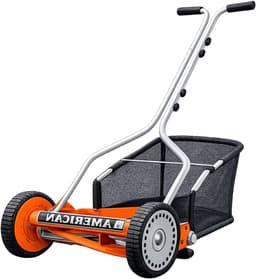 Handmatige Grasmaaier - Duwmaaier Spiraalmaaier - Gazon Onderhouden - 4 Messen Met Bak - 9 kg - Oranje — thumbnail 1