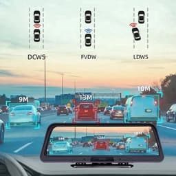 Dashcam voor Auto - 10" 4G Android 8.1 Dashcam - GPS Navigatie, Dual 1080P Camera - ADAS Rijhulp - Parkeermodus - Achteruitrijcamera - WiFi - Bluetooth - G-Sensor - Loop Recording - Zwart — thumbnail 2