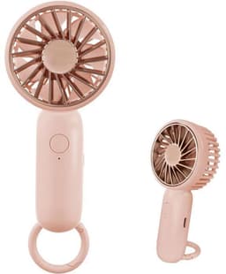 LISM-Oplaadbare mini-bureauventilator via USB. Lichtgewicht en krachtig, inclusief draagkoord, roze. Geschikt voor zowel binnen- als buitengebruik. — thumbnail 1