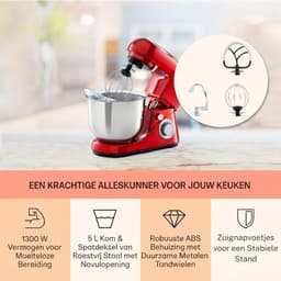 LNMsolutions® Keukenrobot - Keukenmachine - Keukenmixer - Rood - 33cm x 23cm x 38cm — thumbnail 3
