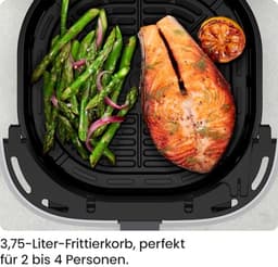 Luchtfriteuse - Airfryer compact - Snelle maaltijden bereiden - Hoge frituurtechnologie - 375 Liter - Zwart — thumbnail 2