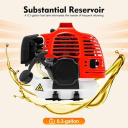 Benzine Bosmaaier - Multitool Grasmaaier - Tuinonderhoud - 4-in-1 Functionaliteit - 25 cm Snijbreedte - Rood Wit Zwart — thumbnail 3