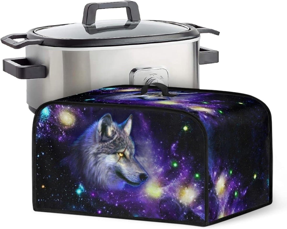 Slowcooker Overtrek - Apparaat Hoes - Keuken Organisatie - Met Opbergvakken - 43x27x25 cm - Galaxy Wolf — afbeelding 1