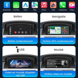 Awesafe 8.8'' Carplay Autoradio - Geschikt voor BMW E60 E61 E63 E64 E90 E91 E92 CCC Systeem 2004 t/m 2008 - GPS Navigatie - Draadloze Carplay Android Auto - Touchscreen - Bluetooth Radio - 2004 2005 2006 2007 2008 — thumbnail 5