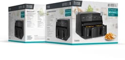 Teesa AIR FRYER DUAL POT XXL - Heteluchtfriteuse - 2700W - 8L - Twee Kommen — thumbnail 3