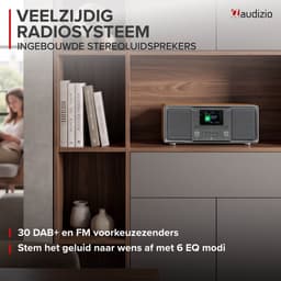 DAB radio - Audizio Palmi - Radio met cd speler - Bluetooth radio - FM, DAB+ en USB - Bamboe — thumbnail 3