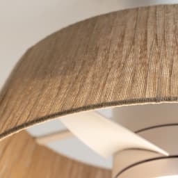 CREATE - Stille plafondventilator 25W Ø60cm met LED-verlichting - Gebroken wit - Ø60cm - Met licht - WIND LAMP NATURAL WOVEN — thumbnail 2