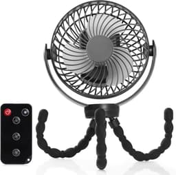 Tafelventilator USB met 10000 mAh Accu, 3 Snelheden, 720 Graden Rotatie, Stil en Krachtig voor Thuis en Camping — thumbnail 2