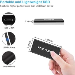 Externe SSD harde schijf 1 TB - Snelle Portable SSD tot 550 MB/s, USB 3.1 Gen2 voor Gaming en Meer — thumbnail 2