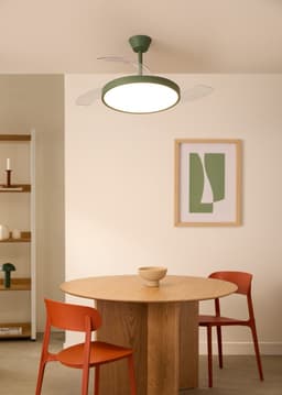 CREATE - Plafondventilator 40W stil met intrekbare bladen met licht - Ø91cm - Sage - Afstandsbediening - WIND CLEAR STUDIO — thumbnail 4