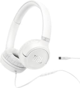 JBL Tune 530 USB-C - USB C Koptelefoon - Bedrade On-ear Headset voor iPhone 15, 16 & 17 - Met Microfoon - JBL Pure Bass - Samsung & Laptop - Wit — thumbnail 1