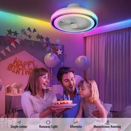 Plafondventilator met RGB Verlichting en Afstandsbediening - Dimbare Kleurverandering voor Woonkamer en Slaapkamer — thumbnail 5