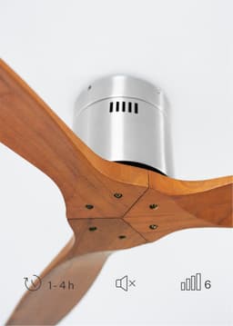 CREATE - Plafondventilator 40W silent 100% hout (Ø132cm) (ruimtes 10m²-25m²) - Geen licht -Controller voor wandmontage + afstandsbediening - WIND CALM NATURAL WOOD — thumbnail 2