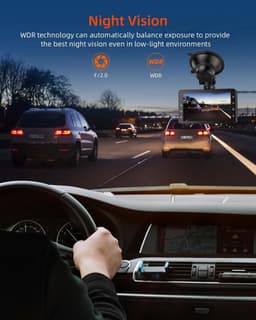 Dashcam voor auto voor en achter – Dual dashcam – Voor- en achtercamera – Autocamera – Full HD dashcam – Dashcam met nachtzicht – Dashcam met bewegingssensor – Groothoeklens – Parkeermodus – Loop recording – Dashcam met SD-kaart — thumbnail 4
