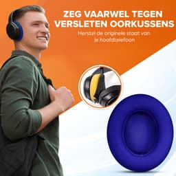 Oorkussens geschikt voor Beats By Dr. Dre Studio 2.0/3.0 wireless - Koptelefoon oorkussens voor Beats Studio blauw — thumbnail 4