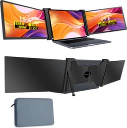 Quality4Less™ - Portable monitor 15.6" / 18,1" - Ultra HD - Laptop scherm uitbreider - Plug & Play - Tri screen - Inclusief Beschermhoes - Zwart — thumbnail 1