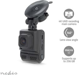 Nedis Dashcam – 4K – Dual Camera 1080p – GPS – Nachtzicht – Parkeermodus – Looprecording – 256GB — thumbnail 1