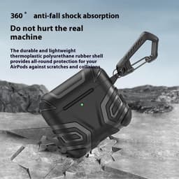 Telestore - Hoesje geschikte voor AirPods 4 / AirPods 5 - TPU hybride zwart hoesje Beschermhoes - Shockproof AirPods 4 / 5 Cover - AirPods 4 / 5 Hoesje - Geschikt voor Apple Airpods 4 en Airpods 5- zwart - hard en TPU cover — thumbnail 3