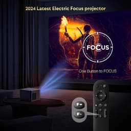 Mini Beamer - Projector - LED Digitale Projector - Draagbaar - met Elektrische Focus - 6D - 4P Keystone Correctie - Zoom - 5G WiFi - Bi-Channel - Bluetooth 20000L - 1080P - 500 ANSI - Compatibel - TV - Smartphone - Tablet - Laptop — thumbnail 2