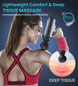 Massagepistool voor diepe weefselmassage - 30 snelheden, 8 massagekoppen, LCD-aanraakscherm — thumbnail 3