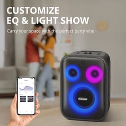 Tronsmart Halo 200 - Karaoke Partyspeaker - 120W 3-Weg Geluid - 18 Uur Batterij - IPX4 - 5 Lichtmodi - Met Gitaar & Mic Ingang - App EQ - Zwart — thumbnail 3
